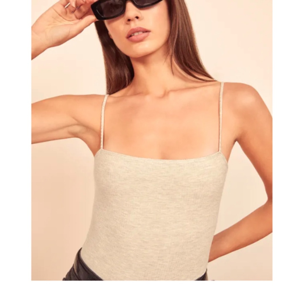 NWT Reformation Crystal Ribbed Bodysuit in Marble Size XL